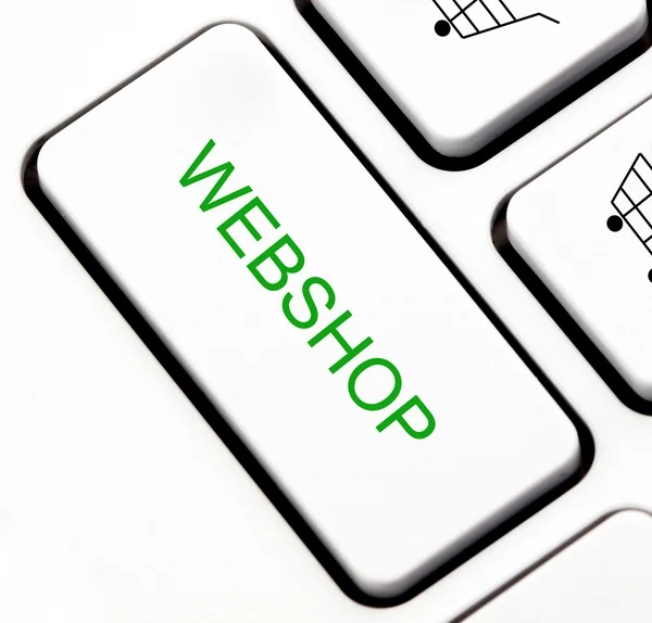 Botão Webshop no teclado — Fotografia de Stock