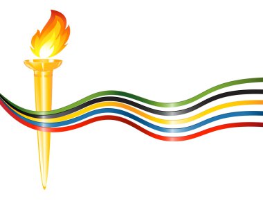 beş kıtada renkleri ile Olimpiyat Meşalesi