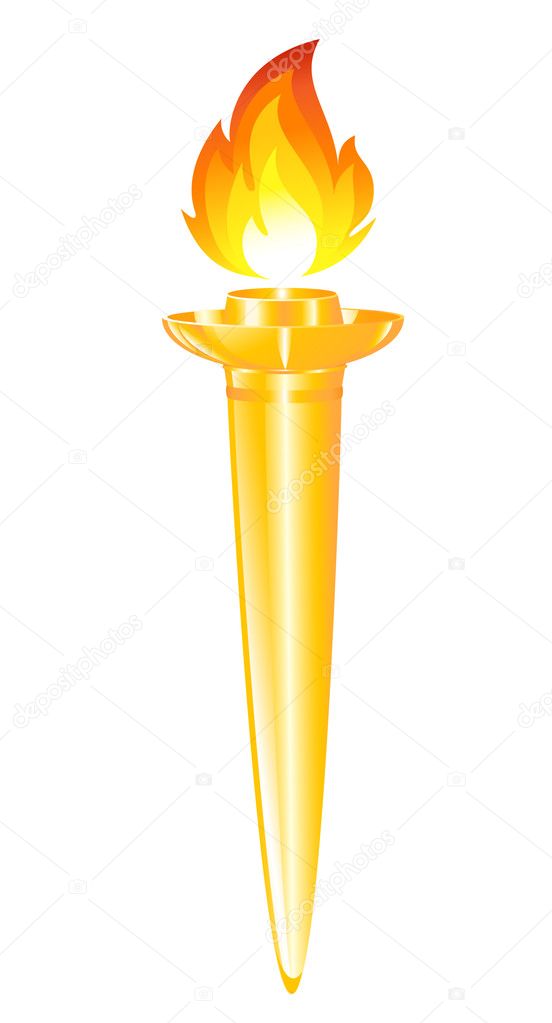 olympic torch clipart black and white