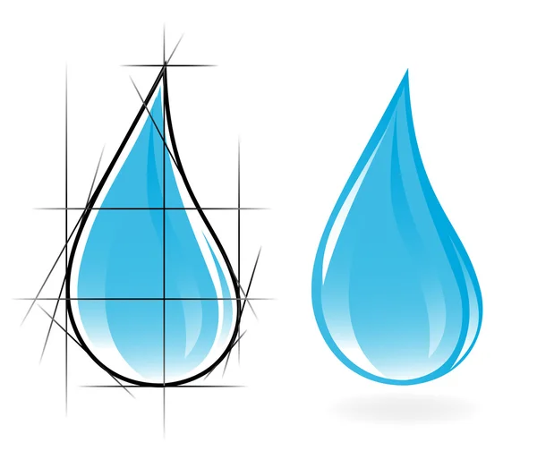 Náčrt pokles čisté vody. vektorové ilustrace — Stockový vektor