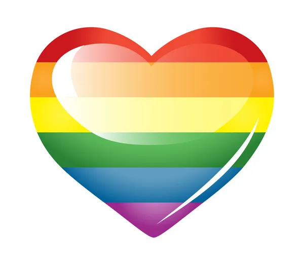 Rainbow hjärta. — Stock vektor