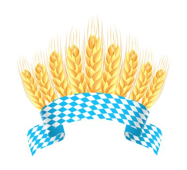 Bavaria banner with wheat ears clipart