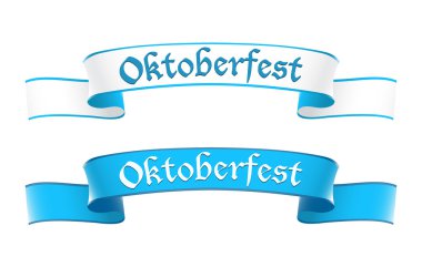 Oktoberfest banners in bavarian colors clipart