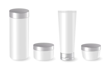 Set of blank cosmetic containers clipart