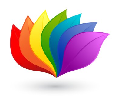 Nature design element in rainbow colors clipart