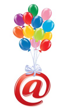 At-symbol with bunch of balloons clipart