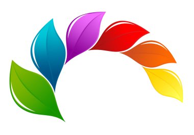 Nature design element in rainbow colors clipart