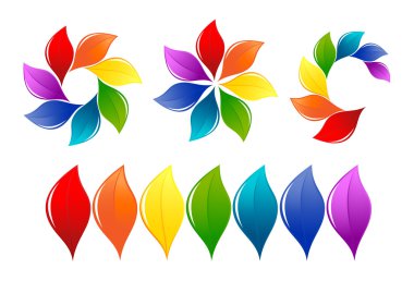 Nature design element in spectrum colors clipart