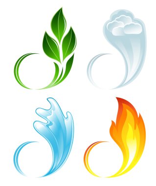 The four elements of life clipart