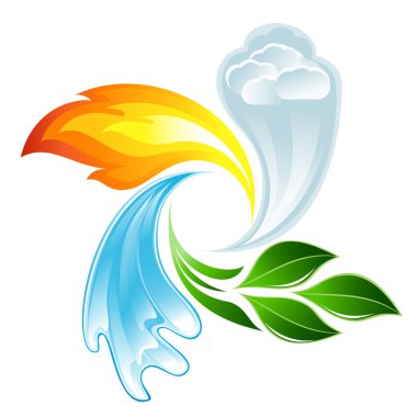 The four elements of life clipart