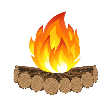 Wooden camp fire clipart
