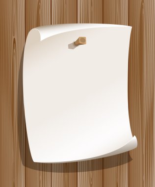 Paper on wood background clipart