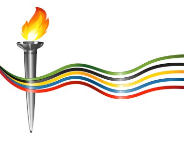 Torch with the colors of the five continents clipart