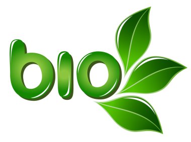 Bio işaretiyle yapraklar