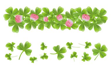 Clover leafs banner clipart