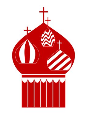 Domes of Orthodox Cathedral Temple. Vector-Illustration clipart