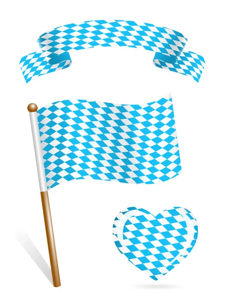 Ensemble d'icônes du drapeau bavarois — Image vectorielle