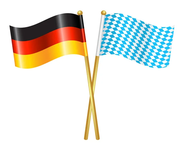 Almanya ve Bavyera bayrak simgesi — Stok Vektör