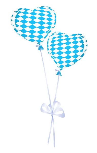 Dois balões cardíacos em cores bávaras — Vetor de Stock
