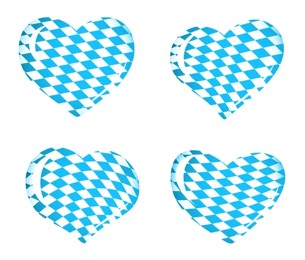 Bandera de Baviera como iconos del corazón — Vector de stock
