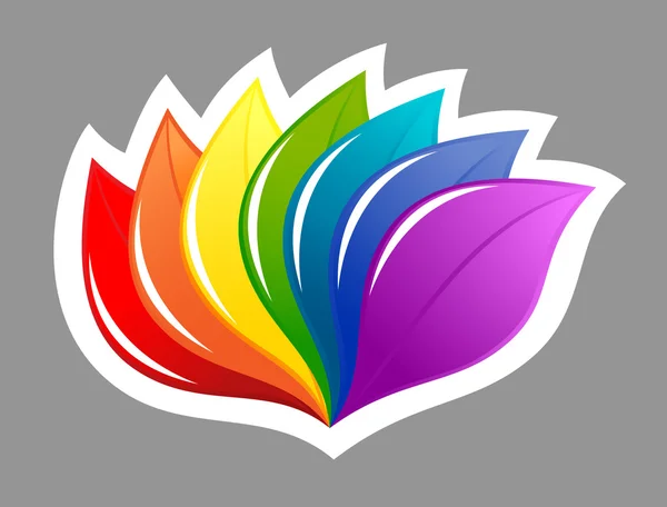 Nature design element in rainbow colors — Stock Vector