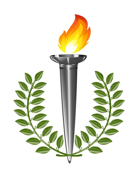 Факел з лавровим вінком — стоковий вектор