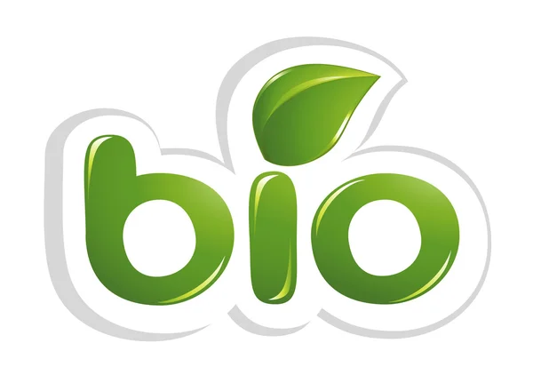 Bio signe avec des feuilles — Image vectorielle