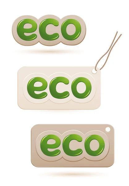 Set etiketten eco teken — Stockvector
