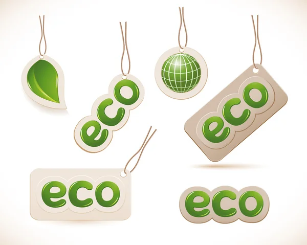 Címkék eco jel beállítása — Stock Vector