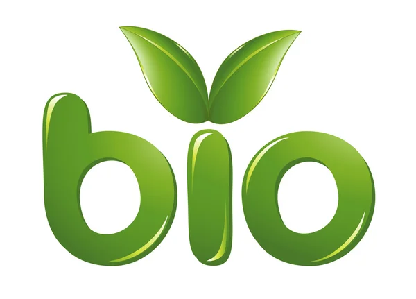 Bio işaretiyle yapraklar — Stok Vektör
