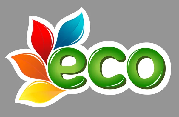 Eco bord met bladeren — Stockvector