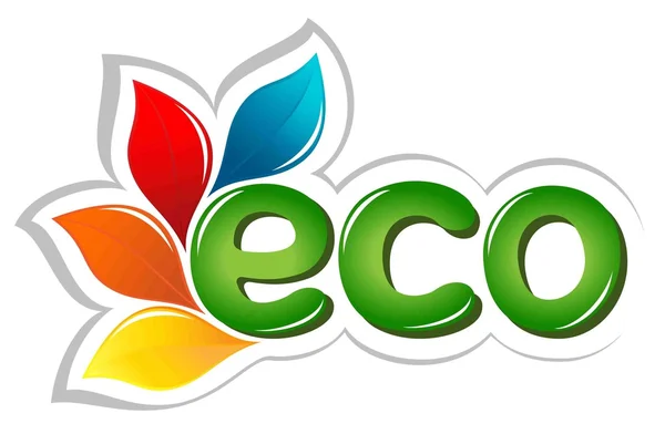 Eco jel a levelek — Stock Vector