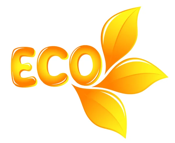 Eco text with leafs — Stock Vector