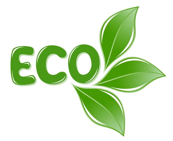 Eco tekst z liści — Wektor stockowy