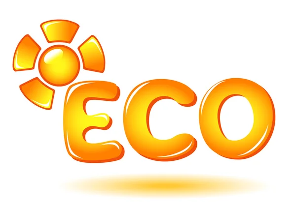 Eco tecken med sol — Stock vektor