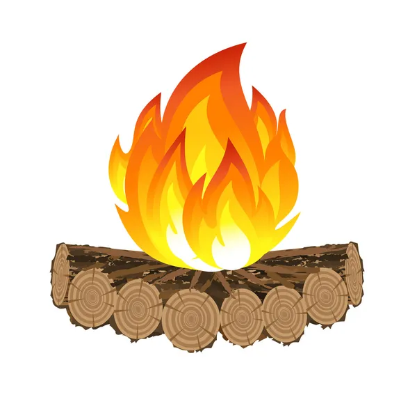 Fogo de acampamento de madeira — Vetor de Stock
