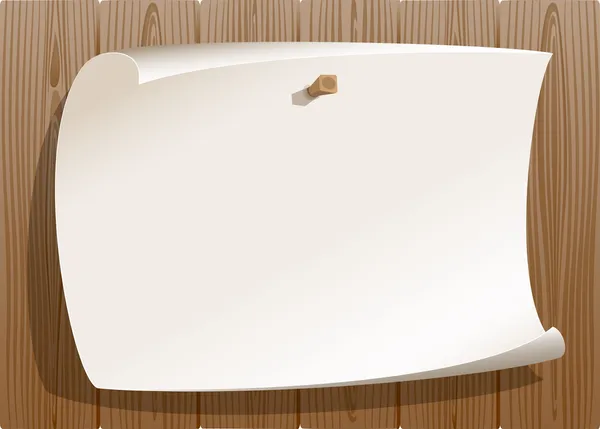 Papier sur fond bois — Image vectorielle