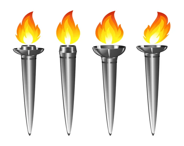 Set of torches — Stock Vector
