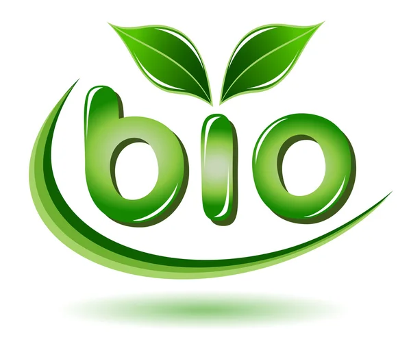 Bio-Zeichen mit Blättern — Stockvektor