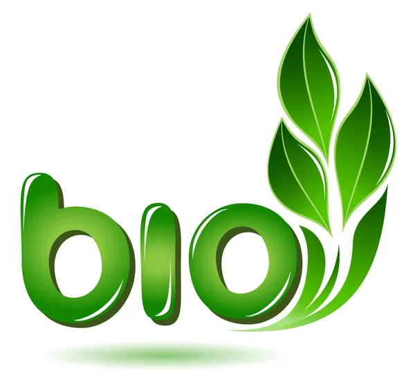 Bio sinal com folhas —  Vetores de Stock