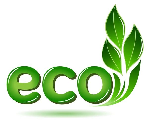 Eco signo con hojas — Archivo Imágenes Vectoriales