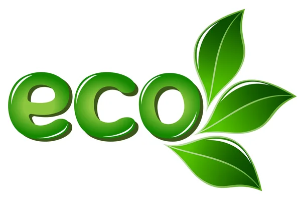 Eco sign with leafs — Stock Vector