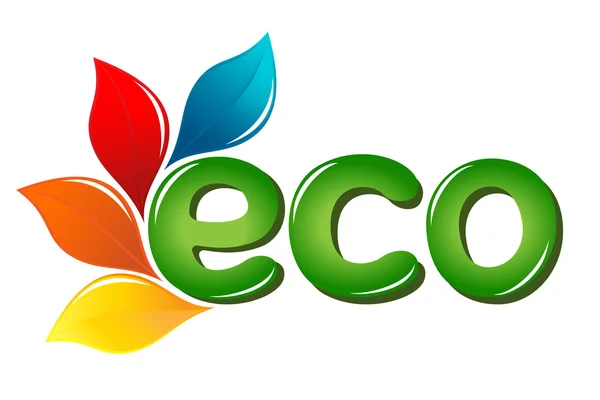 Eco panneau avec feuillets — Image vectorielle