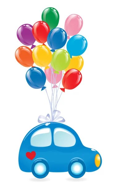 stock vector The Car with balloons. Vector-Illustration