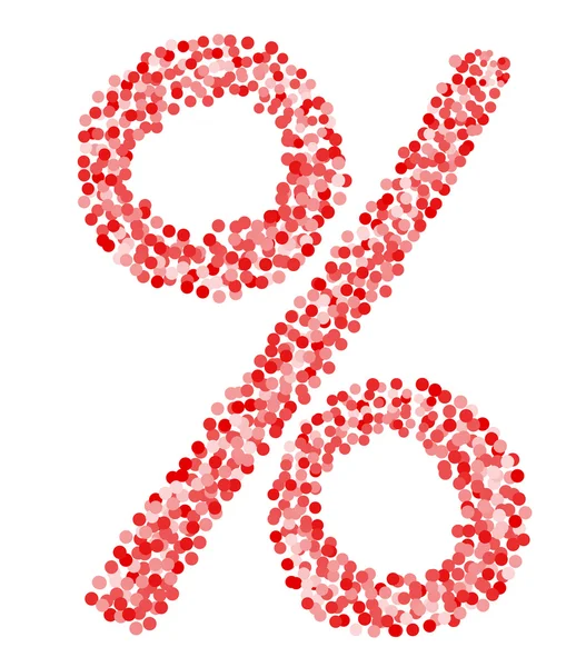 Simbolo percentuale Confetti su sfondo bianco isolato. Vettore - — Vettoriale Stock