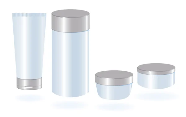 Conjunto de modelos de recipientes cosméticos . —  Vetores de Stock