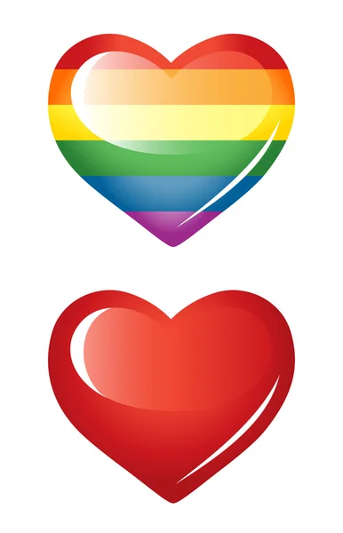 Conjunto de corações, coração arco-íris . —  Vetores de Stock