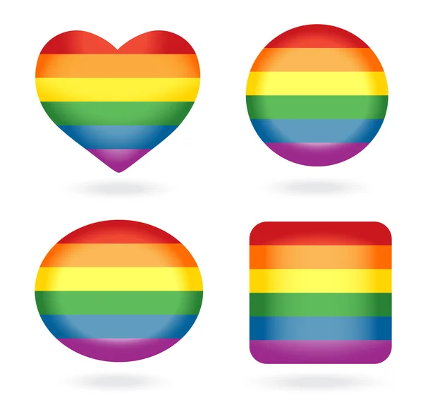 Conjunto de botones de arco iris — Vector de stock