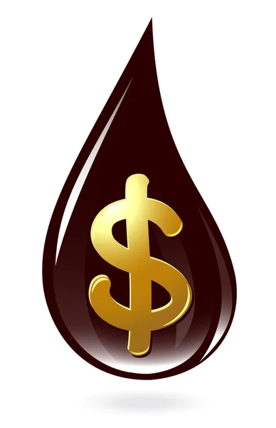 Oil drop with dollar symbol — Stock Vector