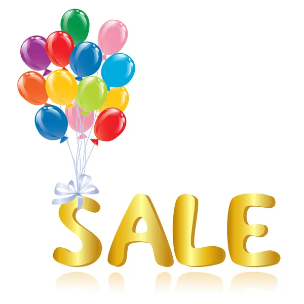 Försäljning meddelande med ballonger. vektor illustration — Stock vektor